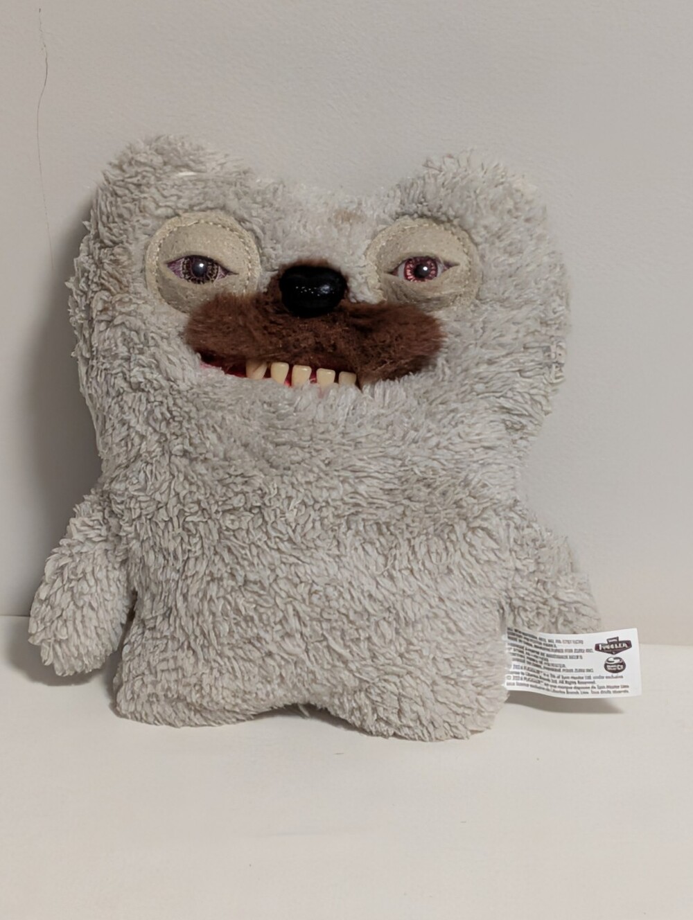 Zuru Fuggler Hairy Fuggs Old Tooth 9” Plush.  Top And Bottom Teeth Mustache.